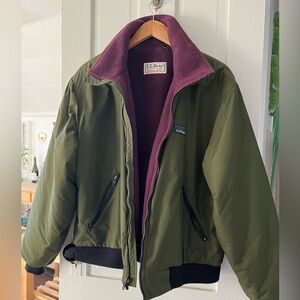 L.L. Bean Vintage Warmup Jacket - green & purple